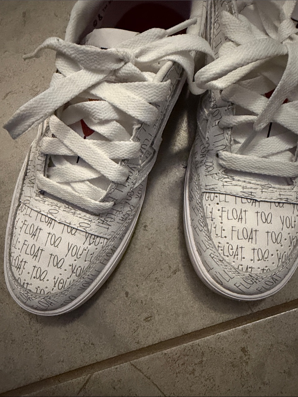 Vans White Low-Top Sneakers with Handwritten Script and Red Insole - Picture 5 of 10